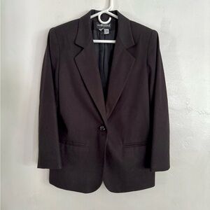 Vintage Sag Harbor 100% Wool Women's Black Blazer, Size 10
